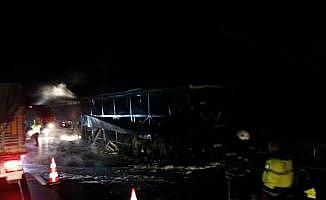 Bursa'da yolcu otobüsü otobanda yandı
